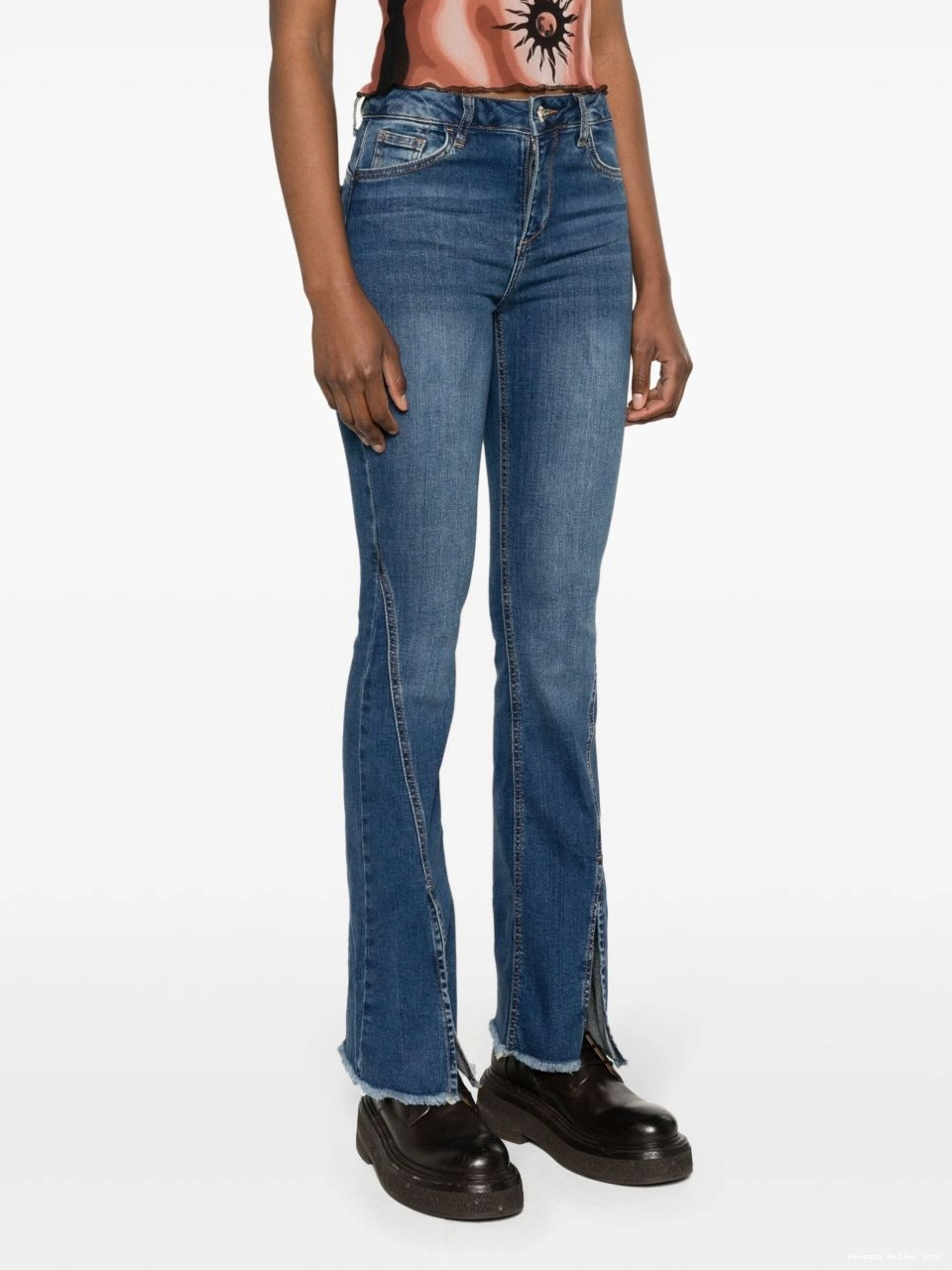 Affordable mid-rise jeans flared Versace Women 0813